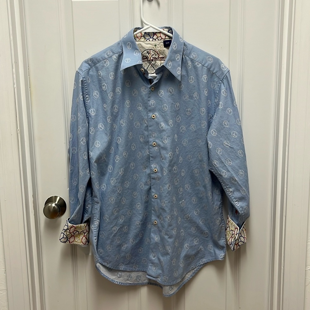 Robert Graham Peace Sign ☮️ Button down - Medium‎